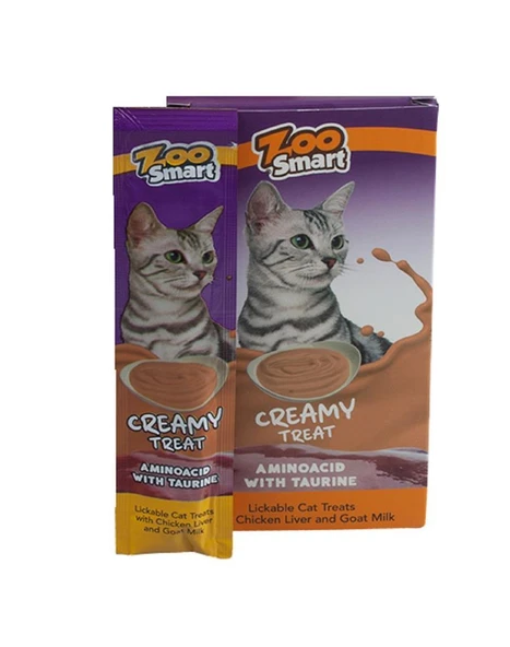 Zoo Smart Tavuk Ciğerli Keçi Sütlü Kedi Ödül Mama 4x15gr ürün görseli 1