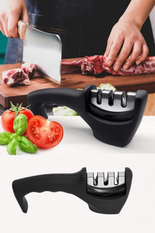 2 Adet Profesyonel Bıçak Bileme Aleti 3 Açılı Elmas El Bıçakları Bileme Aparatı Ergonomik Saplı ürün görseli 1