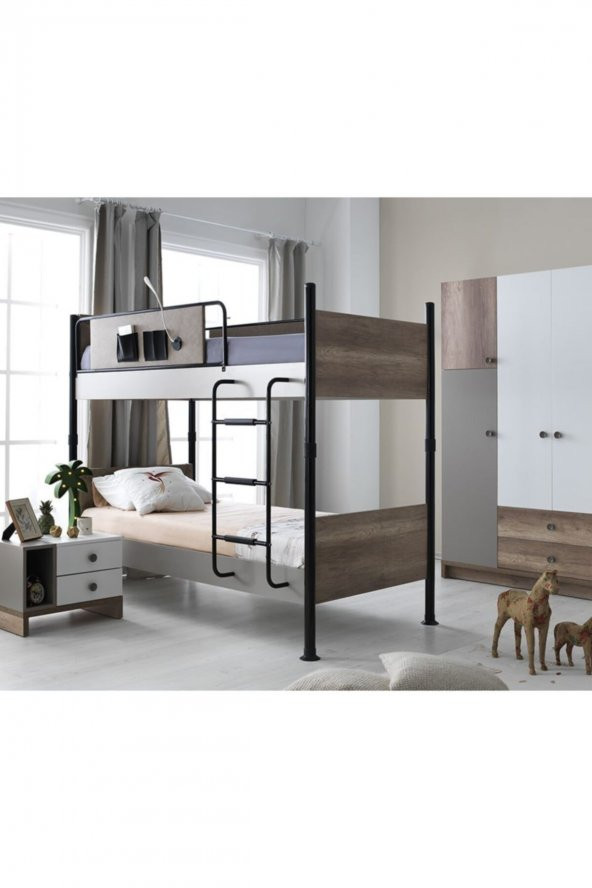 RENGARENK Latte 90x190 Bunk-Ranza - Resim 2