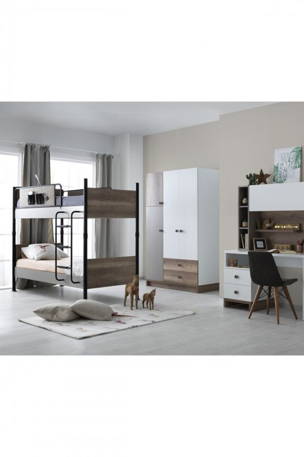 RENGARENK Latte 90x190 Bunk-Ranza - Resim 4
