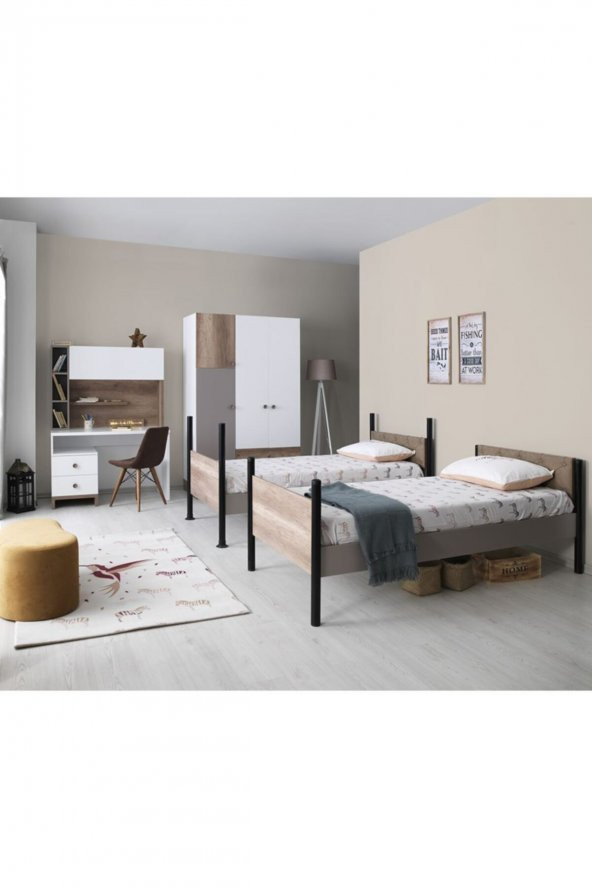 RENGARENK Latte 90x190 Bunk-Ranza - Resim 5