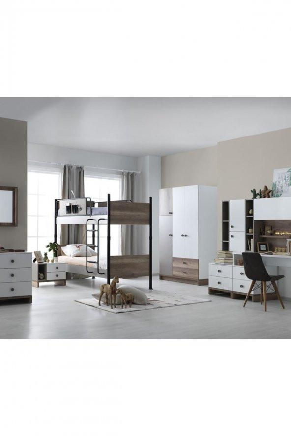 RENGARENK Latte 90x190 Bunk-Ranza - Resim 6