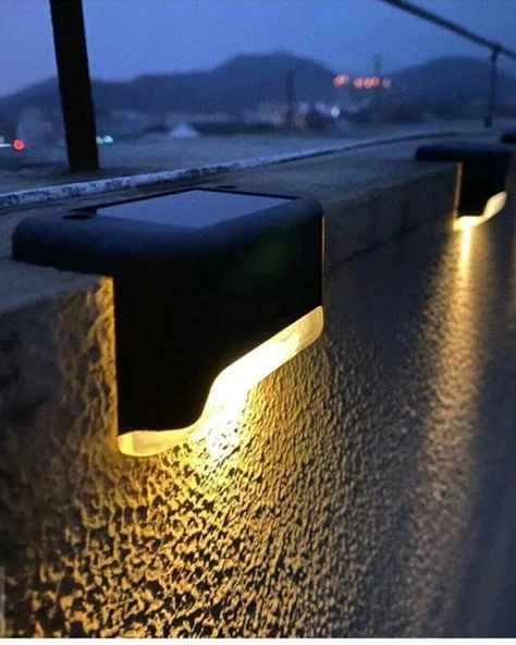 8 Adet Köşebent Merdiven Veranda Solar Güneş Enerjili Bahçe Led Lamba Dekor Bahçe Aydınlatma ürün görseli 1
