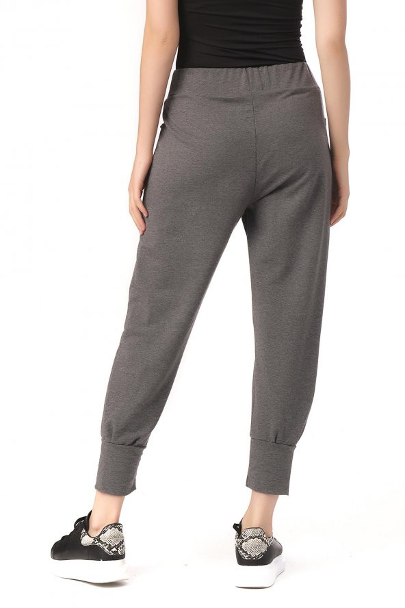 Kadın Beli ve Paçası Lastikli Eşofman Altı Rahat Spor Pantolon - Resim 9