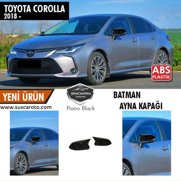Toyota Corolla 2018 Sonrası E210 Batman Yarasa Ayna Kapağı Piano Black ABS Plastik ürün görseli 1