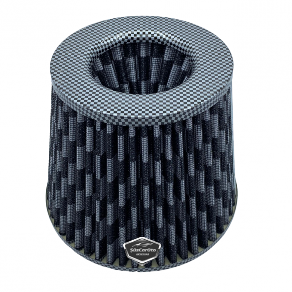 Carub Performans ve Ses Arttırıcı Açık Hava Filtresi +6 Hp Açık Tip Karbon 76 mm ürün görseli 1