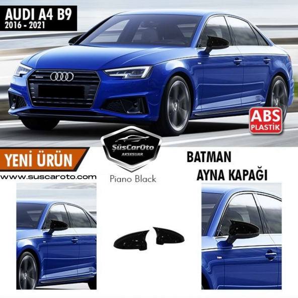 Audi A4 B9 Sinyalli 2016-2021 Batman Yarasa Ayna Kapağı Piano Black ABS Plastik ürün görseli 1