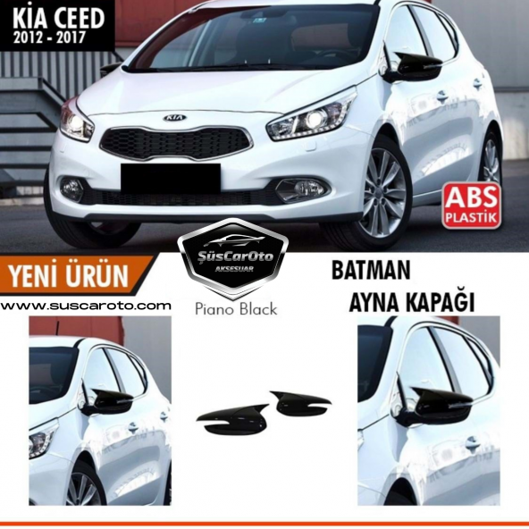 Kia Ceed Sinyalli 2012-2017 Batman Yarasa Ayna Kapağı Piano Black ABS Plastik ürün görseli 1