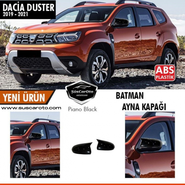 Dacia Duster 2 2018 Sonrası Batman Yarasa Ayna Kapağı Piano Black ABS Plastik ürün görseli 1