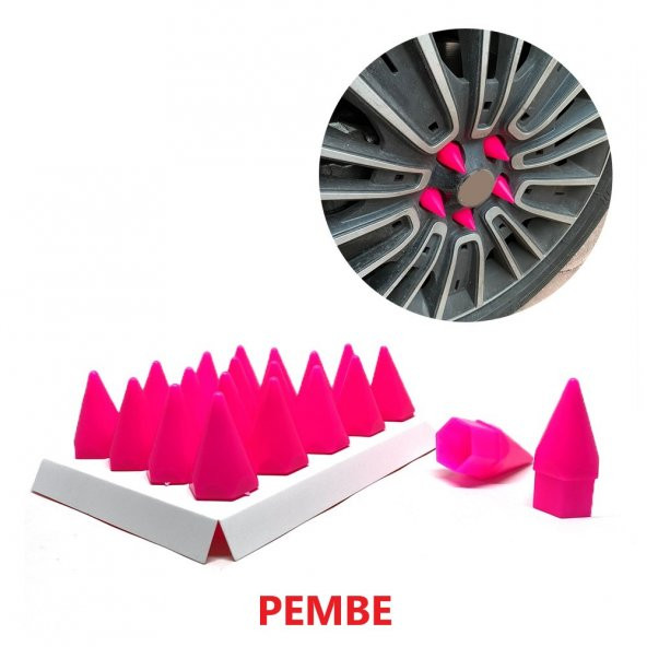 Sivri Mermi Bijon Kapağı Sökme Aparatlı 20 li Set 17 mm-19 mm PEMBE ürün görseli 1