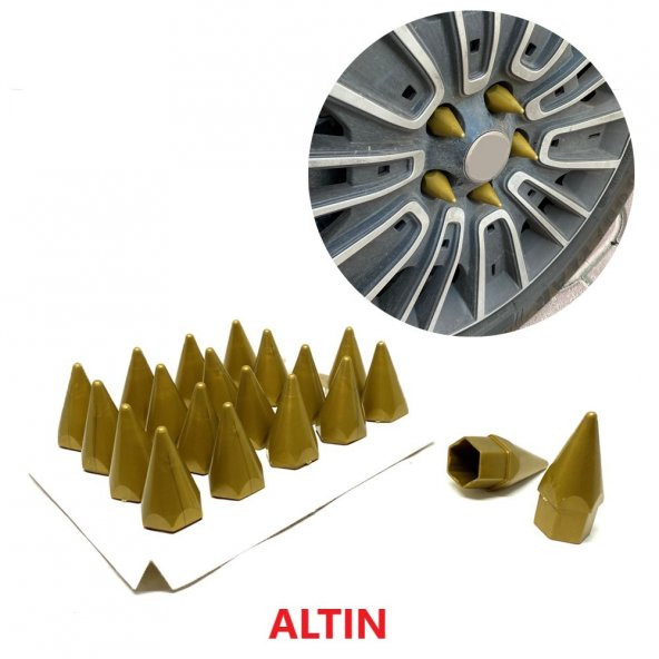 Sivri Mermi Bijon Kapağı Sökme Aparatlı 20 li Set 17 mm-19 mm ALTIN ürün görseli 1