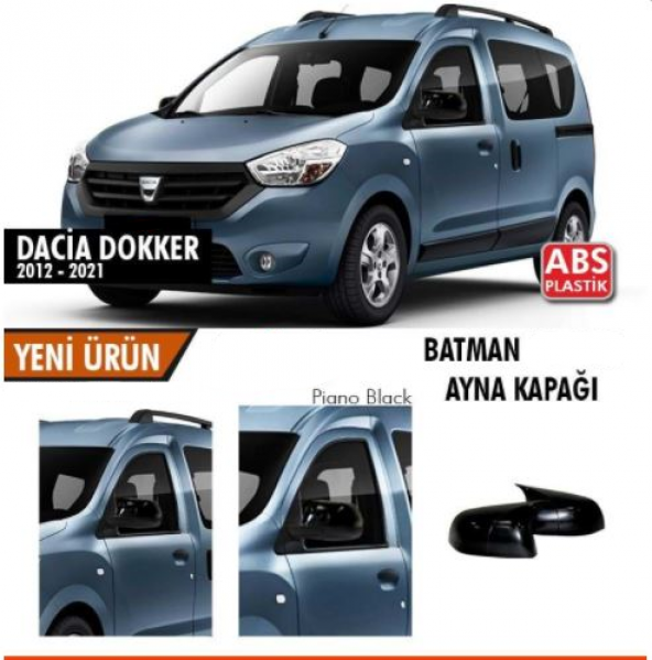 Dacia Dokker 2012-2021 Batman Yarasa Ayna Kapağı Piano Black ABS Plastik ürün görseli 1