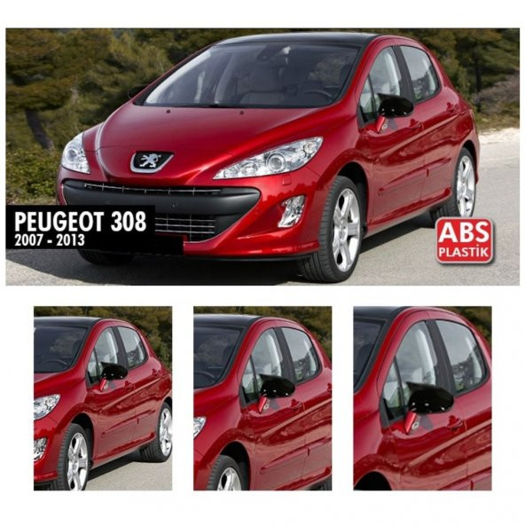 Peugeot 308 2007-2013 Batman Yarasa Ayna Kapağı Piano Black ABS Plastik ürün görseli 1