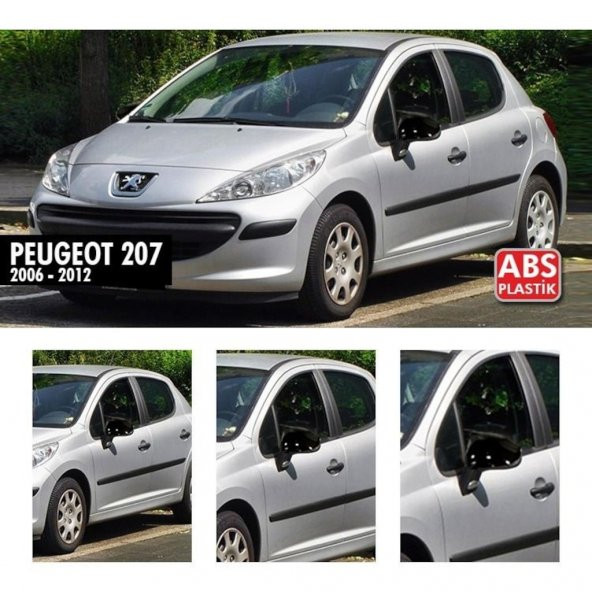Peugeot 207 2006-2012 Batman Yarasa Ayna Kapağı Piano Black ABS Plastik ürün görseli 1