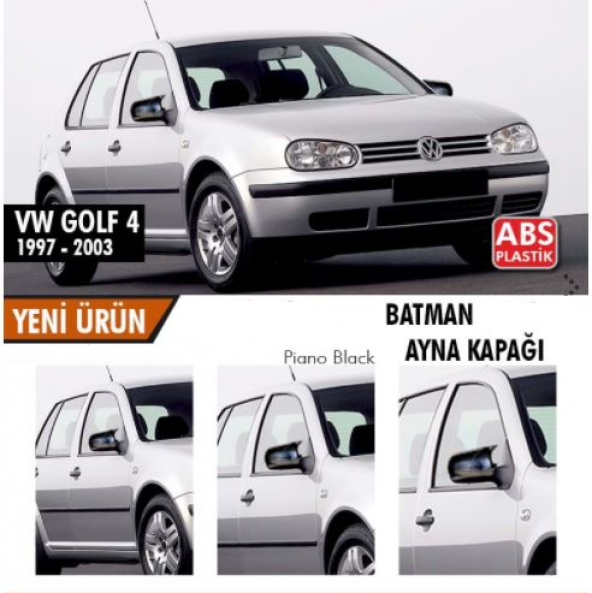 Vw Golf 4 1997-2003 Batman Yarasa Ayna Kapağı Piano Black ABS Plastik ürün görseli 1