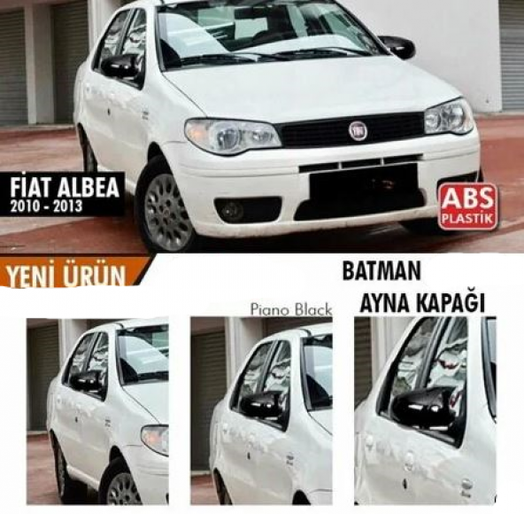 Fiat Albea 2010-2013 Batman Yarasa Ayna Kapağı Piano Black ABS Plastik ürün görseli 1