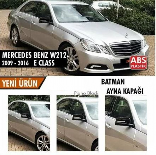 Mercedes Benz W212 2009-2016 Batman Yarasa Ayna Kapağı Piano Black ABS Plastik ürün görseli 1