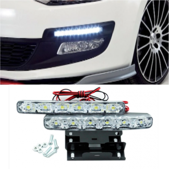 6 Ledli Gündüz Farı Gündüz Ledi DRL Led Lamba 18W Su Geçirmez ürün görseli 1