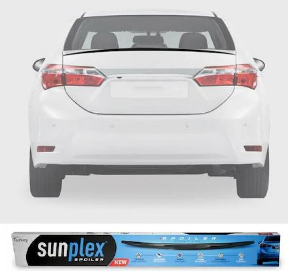 SUNPLEX Toyota Corolla Bagaj Üstü Spoiler Piano Black 2013-2017 ürün görseli 1