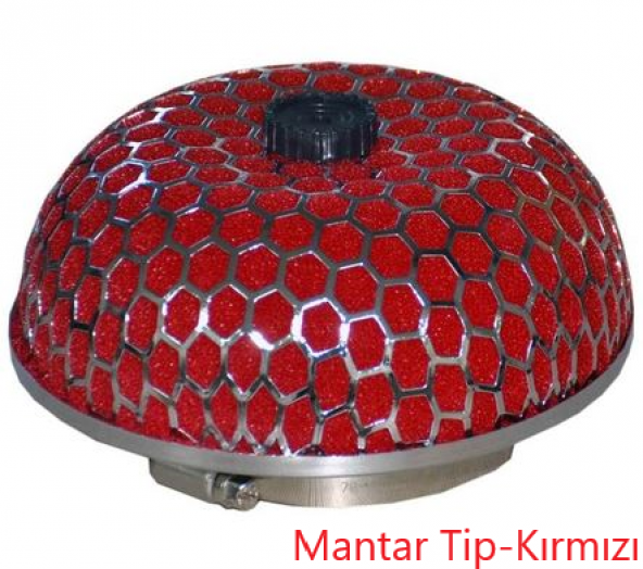 Carub Ses & Performans Arttırıcı Açık Hava Filtresi Mantar Tip Kırmızı +6 Hp Aparatlı Üniversal ürün görseli 1
