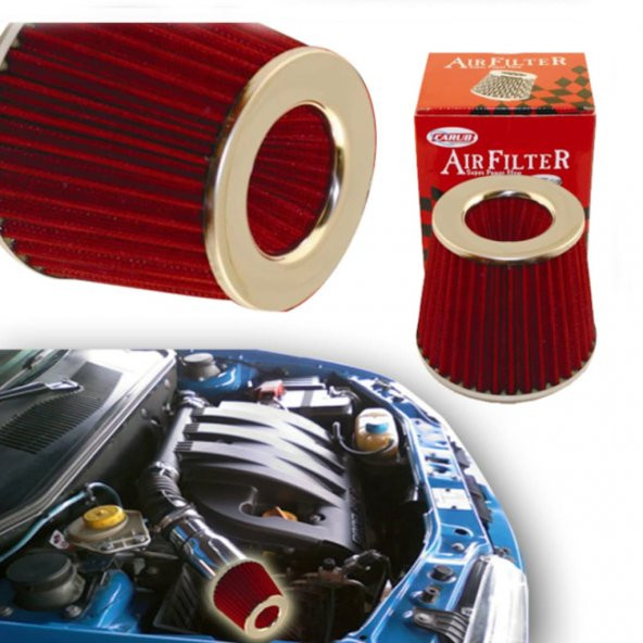 Carub Ses ve Performans Arttırıcı Açık Hava Filtresi +6 Hp Kırmızı Aparatlı Üniversal ürün görseli 1