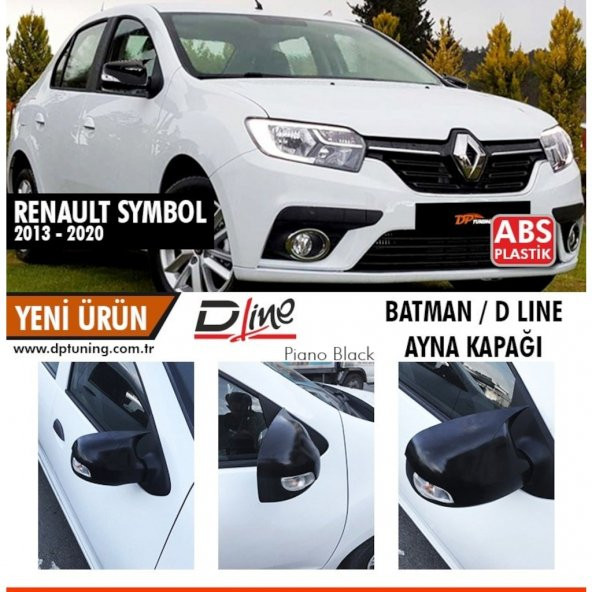 Renault Symbol 2013-2020 Batman Yarasa Ayna Kapağı Piano Black ABS Plastik ürün görseli 1