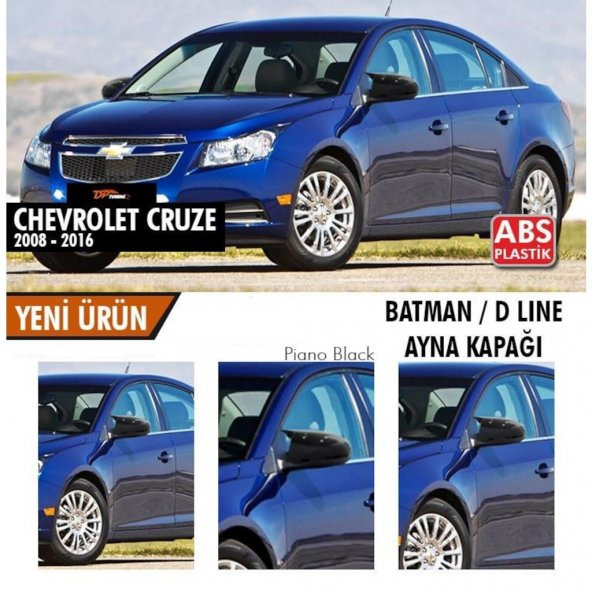 Chevrolet Cruze 2008-2016 Batman Yarasa Ayna Kapağı Piano Black ABS Plastik ürün görseli 1