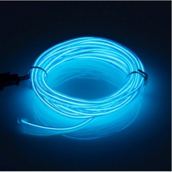 Araç Araba İçi Torpido Ledi Renkli İp Neon Led 2 Metre Mavi ürün görseli 1