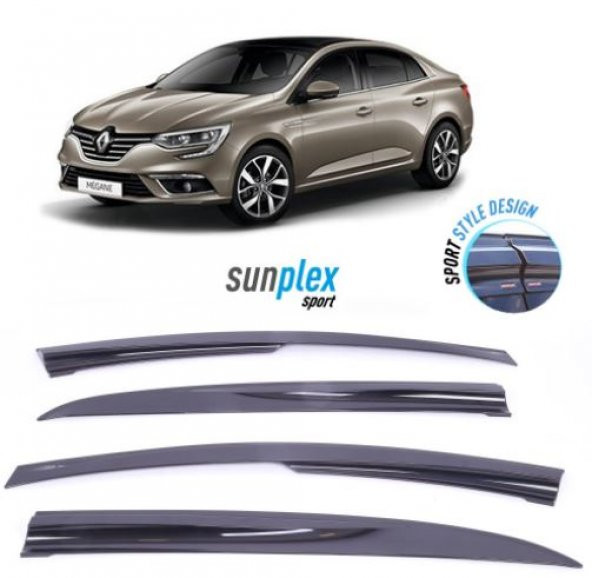 SUNPLEX Renault Megane 4 Sedan 2016 ve Üzeri Spor Cam Rüzgarlığı 4 Prç. ürün görseli 1