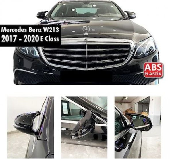 Mercedes W213 2017-2020 E Serisi Batman Yarasa Ayna Kapağı Piano Black ABS Plastik ürün görseli 1