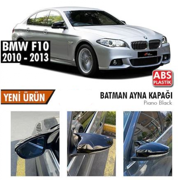BMW F10 2010-2013 Batman Yarasa Ayna Kapağı Piano Black ABS Plastik ürün görseli 1