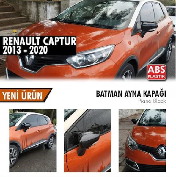 Renault Captur 2013-2017 Batman Yarasa Ayna Kapağı Piano Black ABS Plastik ürün görseli 1