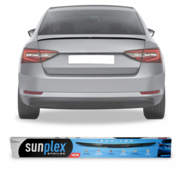 SUNPLEX Skoda Octavia Bagaj Üstü Spoiler Piano Black 2013-2019 ürün görseli 1
