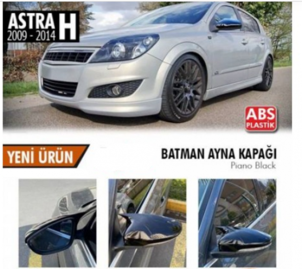 Opel Astra H Batman Yarasa Ayna Kapağı Piano Black ABS Plastik ürün görseli 1