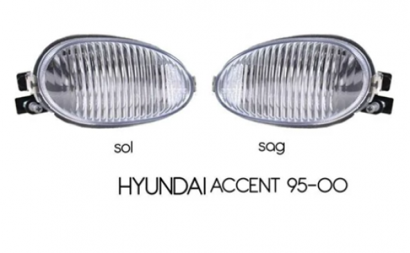 Hyundai Accent Yumurta Kasa 95-00 Sis Lambası Takımı Beyaz 2 Adet ürün görseli 1