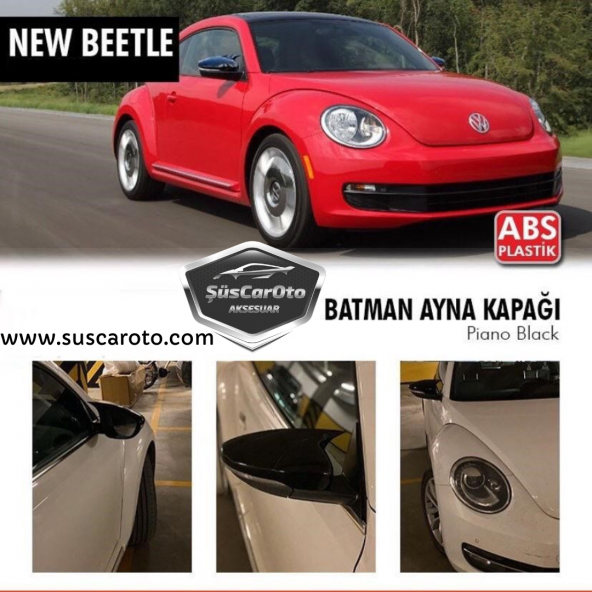 Vw New Beetle 2011-2019 Batman Yarasa Ayna Kapağı Piano Black ABS Plastik ürün görseli 1