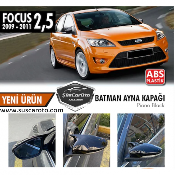 Ford Focus 2.5 2009-2011 Batman Yarasa Ayna Kapağı Piano Black ABS Plastik ürün görseli 1