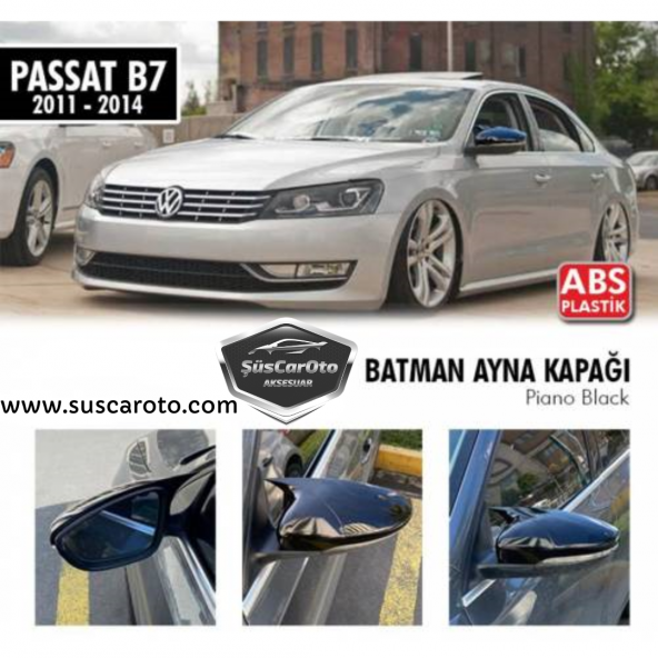 Vw Passat B7 2010-2014 Batman Yarasa Ayna Kapağı Piano Black ABS Plastik ürün görseli 1