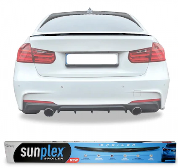 SUNPLEX BMW 3 F30 Bagaj Üstü Spoiler Piano Black 2012-2018 ürün görseli 1