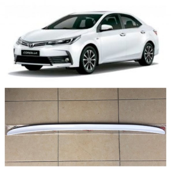 Toyota Corolla 2013-2018 Sedan Bagaj Üstü Spoiler Parlak Beyaz ürün görseli 1