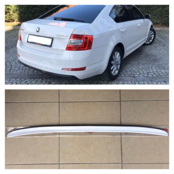 Skoda Octavia Bagaj Üstü Spoiler Bagaj Çıtası Parlak Beyaz ürün görseli 1