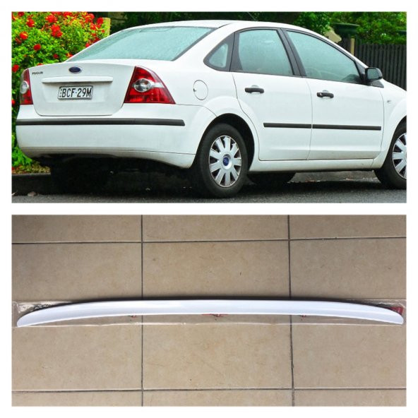 Ford Focus 2 2.5 Bagaj Üstü Spoiler Bagaj Çıtası Parlak Beyaz ürün görseli 1