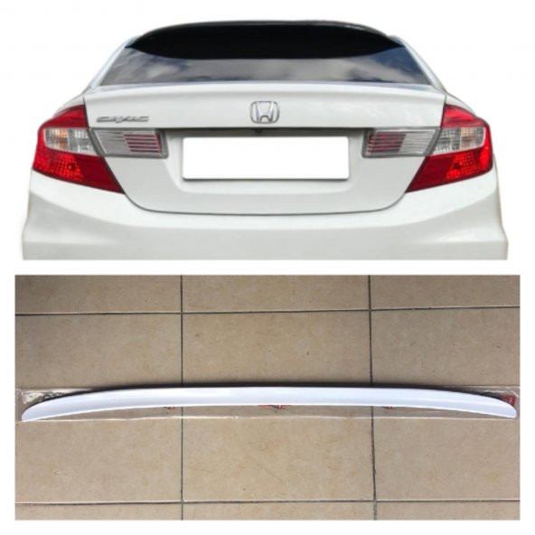Honda Civic Fb7 12-16 Bagaj Üstü Spoiler Bagaj Çıtası Parlak Beyaz ürün görseli 1