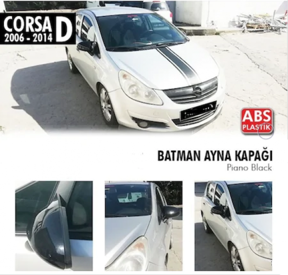 Opel Corsa D 2006-2014 Batman Yarasa Ayna Kapağı Piano Black ABS Plastik ürün görseli 1