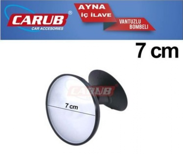 Carub İç Dikiz Aynası Vantuzlu Bombeli Yuvarlak Küçük 7 cm ürün görseli 1