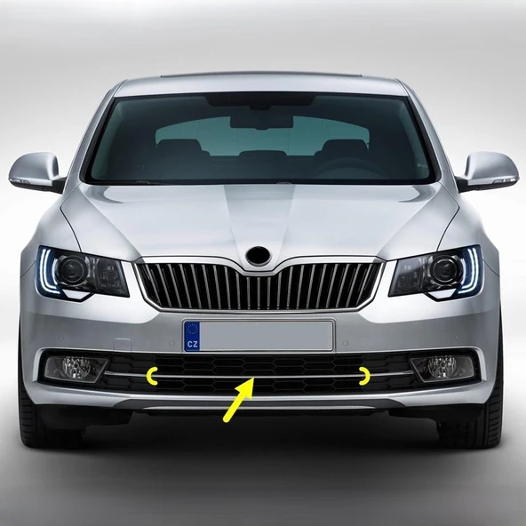 Skoda Superb 2 2014-2015 Ön Tampon Orta Izgara Krom Çıtası 3T0853551A ürün görseli 1
