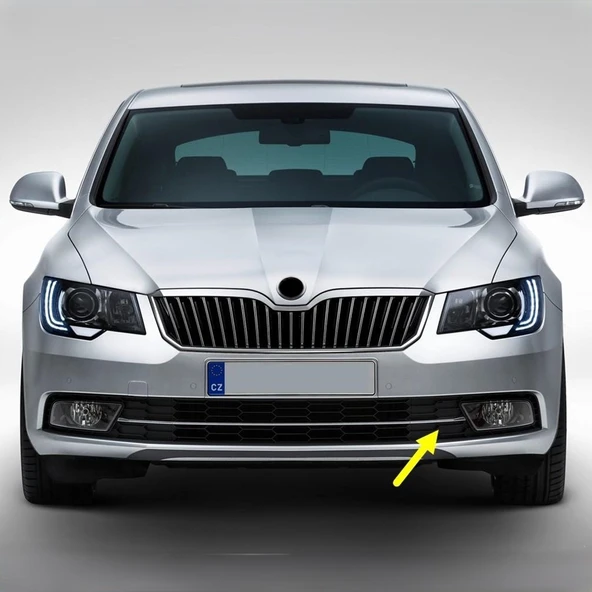 Skoda Superb 2 2014-2015 Sol Sis Farı Yan Kapak Krom Çıtalı 3T0853665B ürün görseli 1