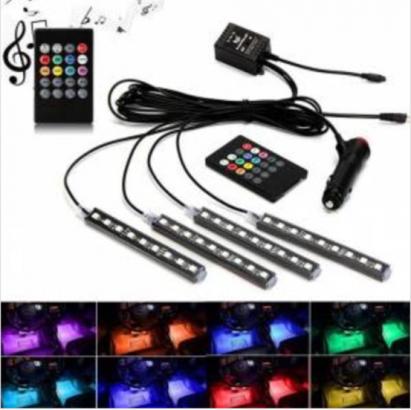 Müziğe Sese Duyarlı Ayak Altı Led Kumandalı RGB Ayak Aydınlatması 8 Renk 12V ürün görseli 1