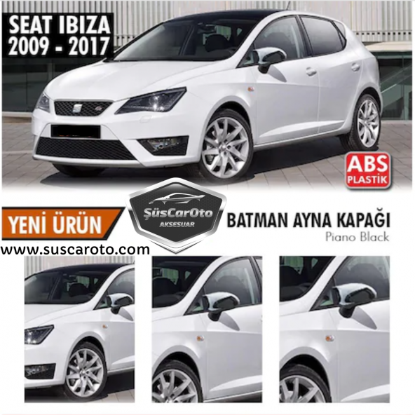 Seat İbiza MK4 2009-2017 Batman Yarasa Ayna Kapağı Piano Black ABS Plastik ürün görseli 1