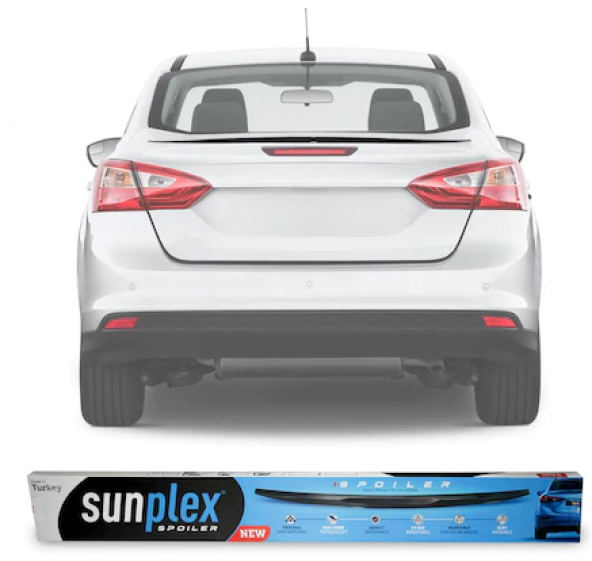 SUNPLEX Ford Focus 3/4 Sedan Bagaj Üstü Spoiler Piano Black 2011-2017 ürün görseli 1
